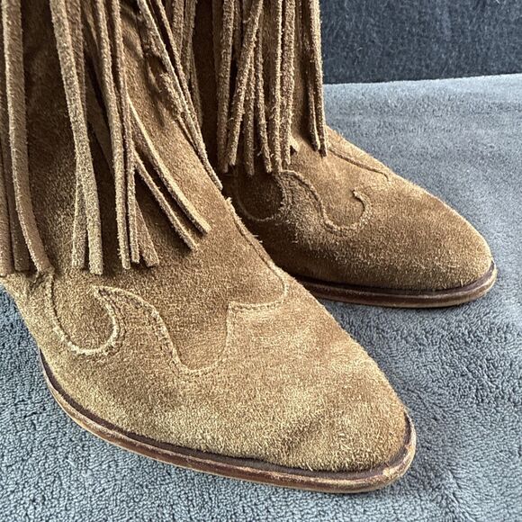 Sam Edelman Women's Benjie Western Fringe Ankle Bootie Golden Caramel, US 7 - Picture 2 of 14